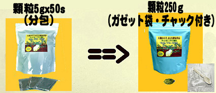 ガゼット袋 250g (チャック付き)に変更